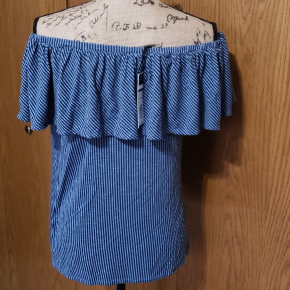 Max Jeans striped off the shoulder top - Picture 2 of 4